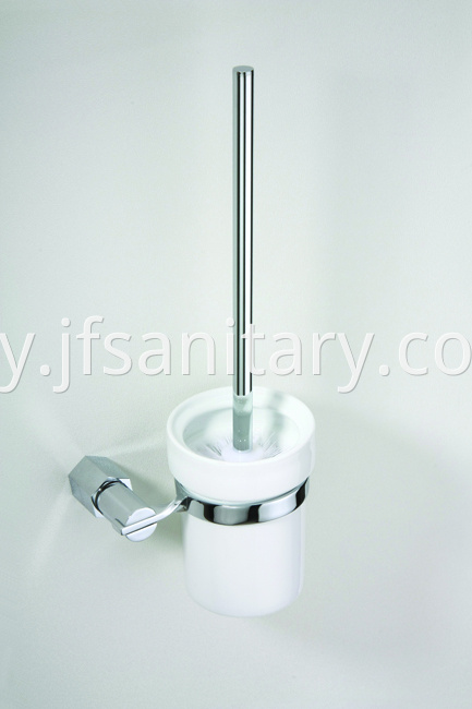 Toilet Brush Holder Ceramic Frosted Glass